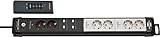 Brennenstuhl Premium-Line Funkschalt Steckdosenleiste 6-fach (2x2 schaltbar, 3m Kabel, mit Handsender, Made in Germany) schwarz/grau